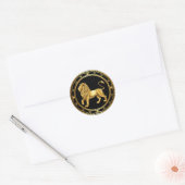 ✨ Golden Zodiac Löwe Luxus-Geschenk-Kunst ♌ Runder Aufkleber (Umschlag)