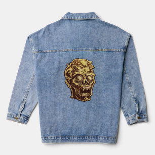 Golden Zombie Stickerei Abzeichen Kunst, Dichtung Jeansjacke
