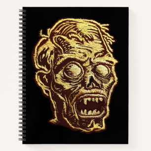 Golden Zombie Stickerei-Abzeichen Kunst Notizblock