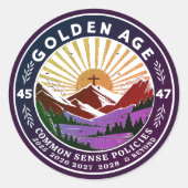 GOLDENALTER RUNDER AUFKLEBER (Vorderseite)