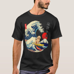 Goldendle Japanisch Kanagawa Wave Surf Loyal Dog T-Shirt