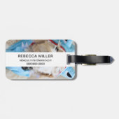 Goldendood in Haikostüm Gepäckanhänger (Rückseite horizontal)