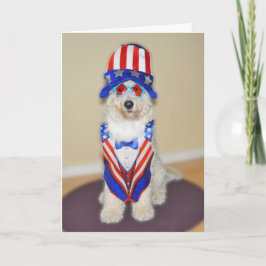 Goldendoodale patriotische Karte