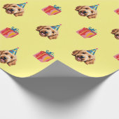 Goldendoodle 2 Birthday Wrapping Paper Geschenkpapier (Ecke)