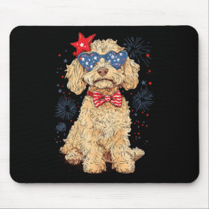 Goldendoodle 4. Juli Patriotischer Golden Doodle D Mousepad