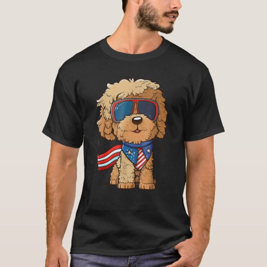 Goldendoodle 4th Of July Patriotic Golden Doodle D T-Shirt (Vorderseite)