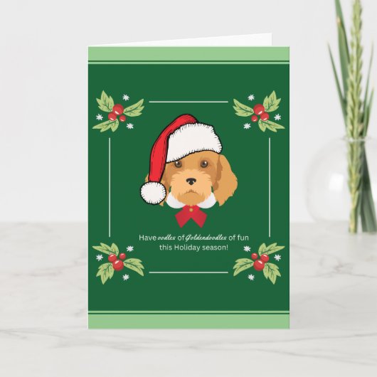 Goldendoodle 5"x7" Weihnachtskarte Feiertagskarte (Vorderseite)