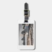 Goldendoodle am Strand Gepäckanhänger (Vorderseite vertikal)