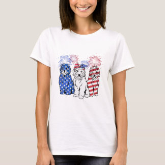 Goldendoodle American Flag 4. Juli T-Shirt