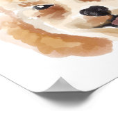 Goldendoodle Aquarellfarbenillustrierung Name des  Poster (Ecke)