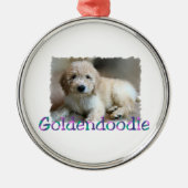 Goldendoodle Art Silbernes Ornament (Vorne)