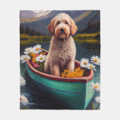 Goldendoodle auf dem Paddle: Ein Landschaftliches  Fleecedecke (Vorderseite)