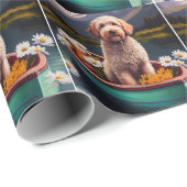 Goldendoodle auf dem Paddle: Ein Landschaftliches Geschenkpapier (Rolleneckpunkt)