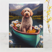 Goldendoodle auf dem Paddle: Ein Landschaftliches Karte (Gelbe Blume)