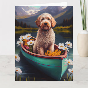Goldendoodle auf dem Paddle: Ein Landschaftliches Karte