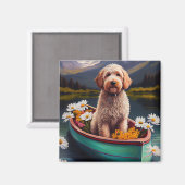 Goldendoodle auf dem Paddle: Ein Landschaftliches Magnet (Vorderseite/Rückseite)