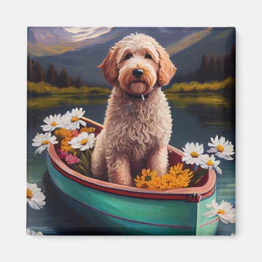 Goldendoodle auf dem Paddle: Ein Landschaftliches Magnet (Vorne)