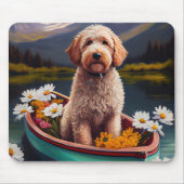 Goldendoodle auf dem Paddle: Ein Landschaftliches Mousepad (Vorne)
