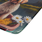 Goldendoodle auf dem Paddle: Ein Landschaftliches  Schneidebrett (Ecke)