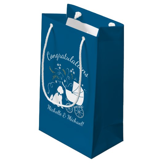 Goldendoodle Babydusche Kleine Geschenktüte (Rückseite Schrägansicht)