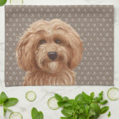 Goldendoodle Beige Geschirrtuch (Gefaltet)