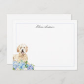 Goldendoodle Blue Hydrangea Personalisiert Mitteilungskarte (Vorne/Hinten)