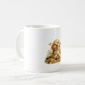 Goldendoodle-Blumen-Tasse Kaffeetasse (Vorderseite Links)