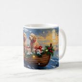 Goldendoodle Christmas Boat Holiday Kaffeetasse (VorderseiteRechts)