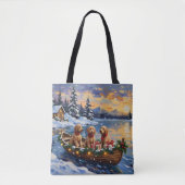 Goldendoodle Christmas Boat Holiday Tasche (Vorderseite)