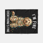 Goldendoodle Christmas I'm Fine Everything Is Fine Fleecedecke (Vorderseite (Horizontal))