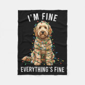 Goldendoodle Christmas I'm Fine Everything Is Fine Fleecedecke (Vorderseite)