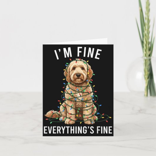 Goldendoodle Christmas I'm Fine Everything Is Fine Karte (Vorderseite)