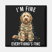 Goldendoodle Christmas I'm Fine Everything Is Fine Magnet (Vorne)