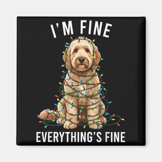 Goldendoodle Christmas I'm Fine Everything Is Fine Magnet (Vorne)