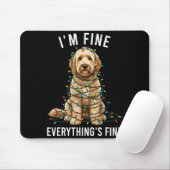 Goldendoodle Christmas I'm Fine Everything Is Fine Mousepad (Mit Mouse)