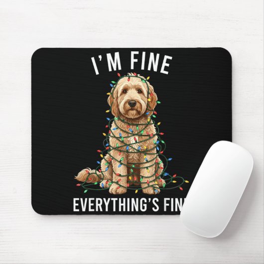 Goldendoodle Christmas I'm Fine Everything Is Fine Mousepad (Mit Mouse)