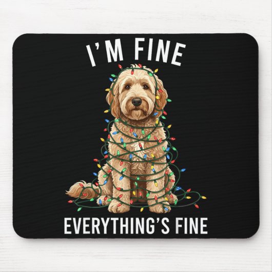 Goldendoodle Christmas I'm Fine Everything Is Fine Mousepad (Vorne)