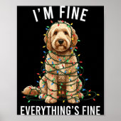 Goldendoodle Christmas I'm Fine Everything Is Fine Poster (Vorne)