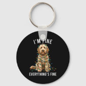 Goldendoodle Christmas I'm Fine Everything Is Fine Schlüsselanhänger (Vorderseite)