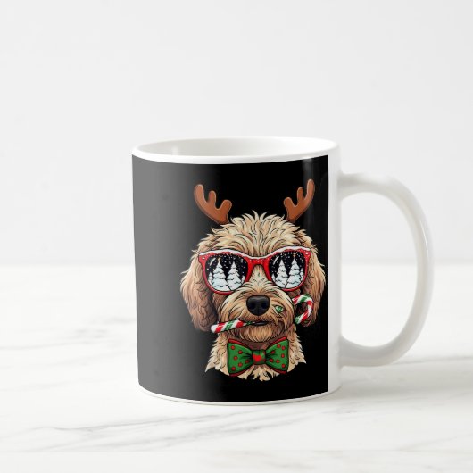 Goldendoodle Christmas Reindeer Holiday Dog Lover Kaffeetasse (Rechts)