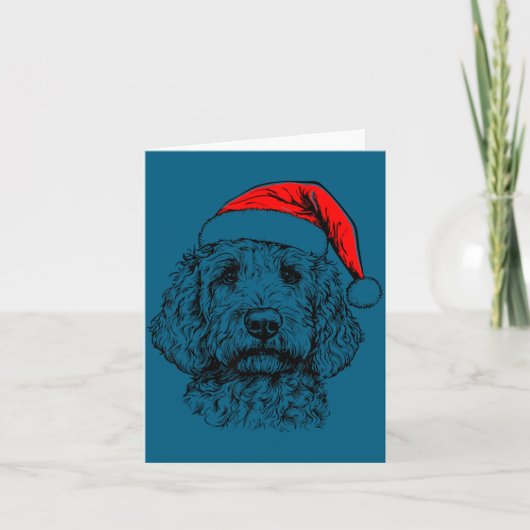 Goldendoodle Christmas Santa Hat Xmas Pajama Golde Karte (Vorderseite)