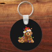 Goldendoodle Christmas Schlüsselanhänger (Vorderseite)