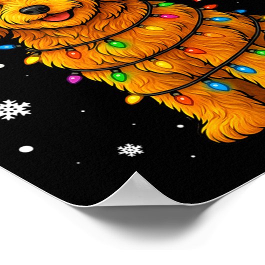 Goldendoodle Christmas Tee Reindeer Christmas Ligh Poster (Ecke)