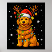 Goldendoodle Christmas Tee Reindeer Christmas Ligh Poster (Vorne)