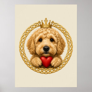 Goldendoodle Claddagh Poster