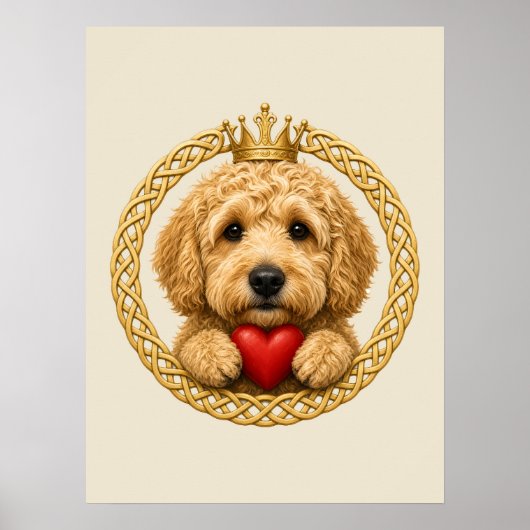Goldendoodle Claddagh Poster (Vorne)