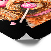 Goldendoodle Coquette Schleife Valentinstag Raglan Poster (Ecke)
