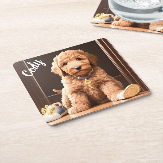 Goldendoodle Custom Square Untersetzer (angewinkelt)