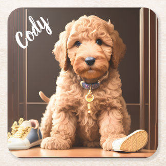 Goldendoodle Custom Square Untersetzer