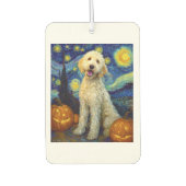 Goldendoodle Cute Dog Halloween Jack O Lantern Pum Autolufterfrischer (Vorderseite)